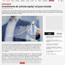 Investimento de private equity cai para metade